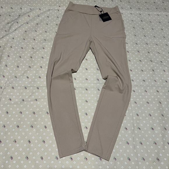 TAGOO Pants Womens Small Beige Stretch Pull On Back Pockets Nylon Spandex Skinny - Picture 1 of 8